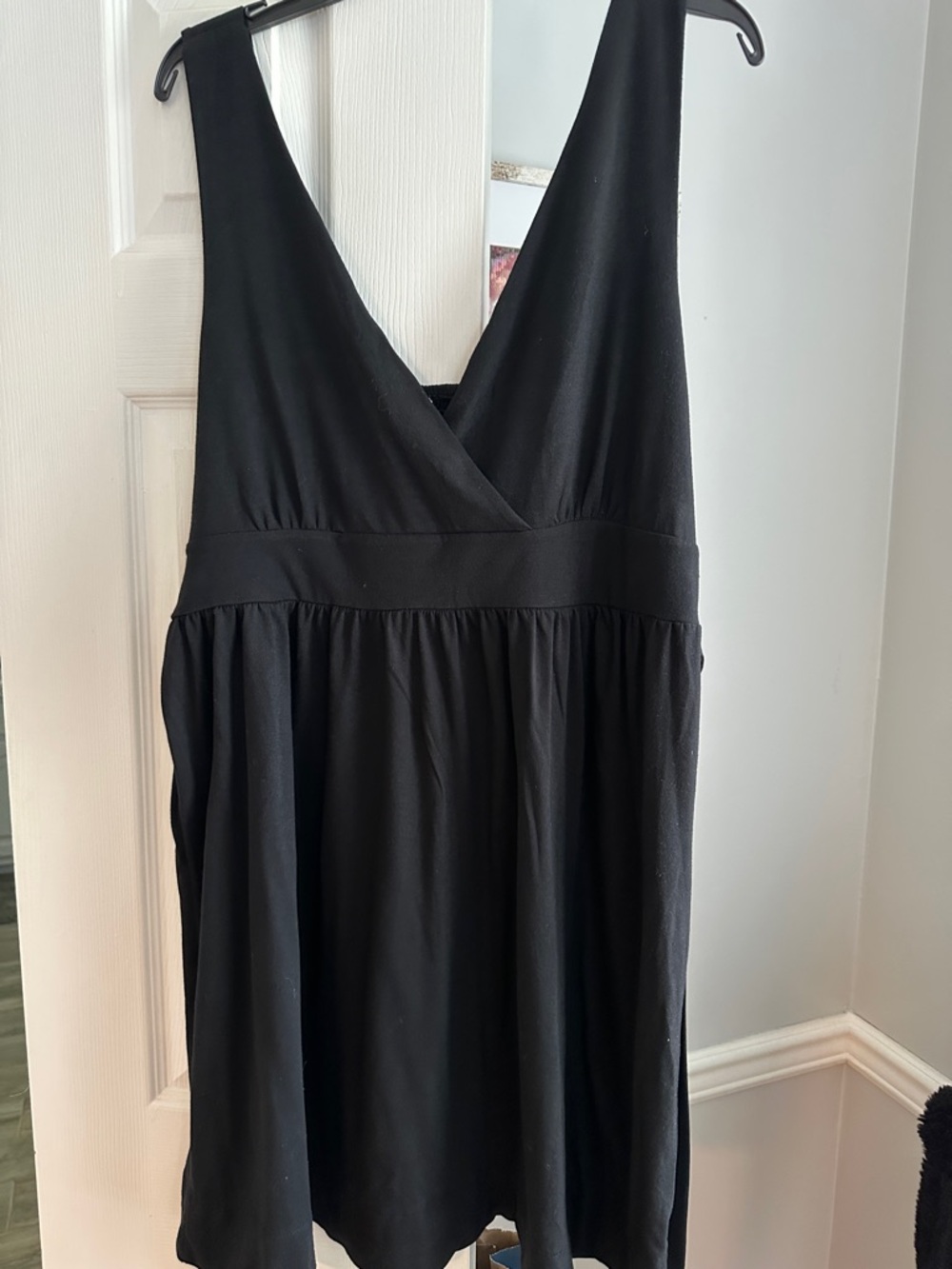 Extra Touch Black V-Neck Sleeveless Dress 2X